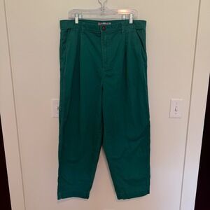 Urban Outfitters Emerald Green Pleated Chino Pants Women's Size 34